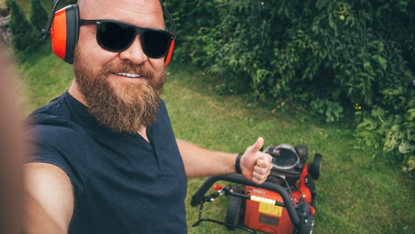 Man doing yardwork