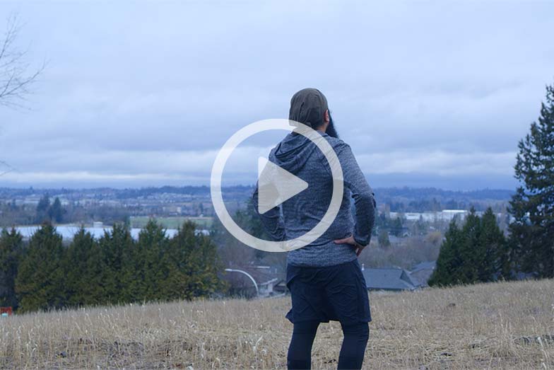 Sukhminder Virk admiring the view from his Langley neighbourhood